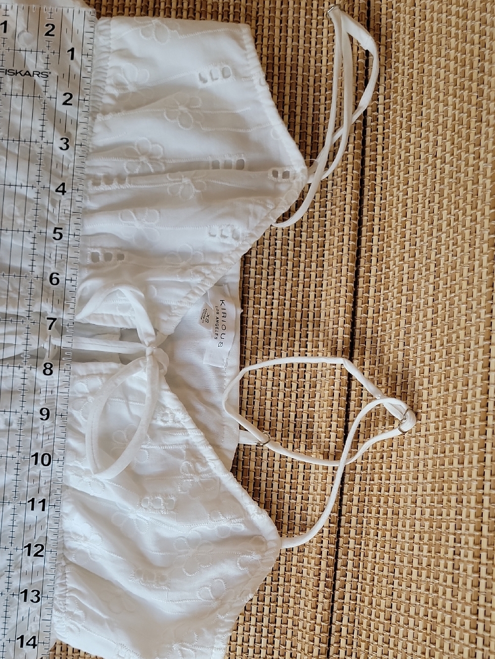 Kirious White Eyelet Tie-Front Cami Top - Picture 8 of 8